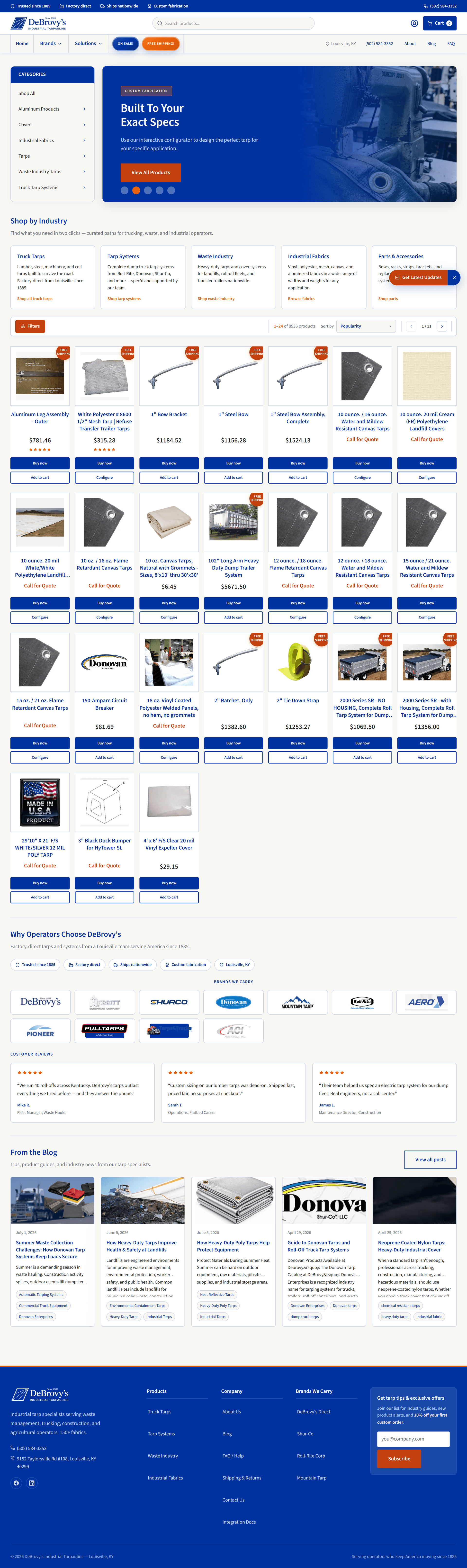 DeBrovys Homepage Storefront
