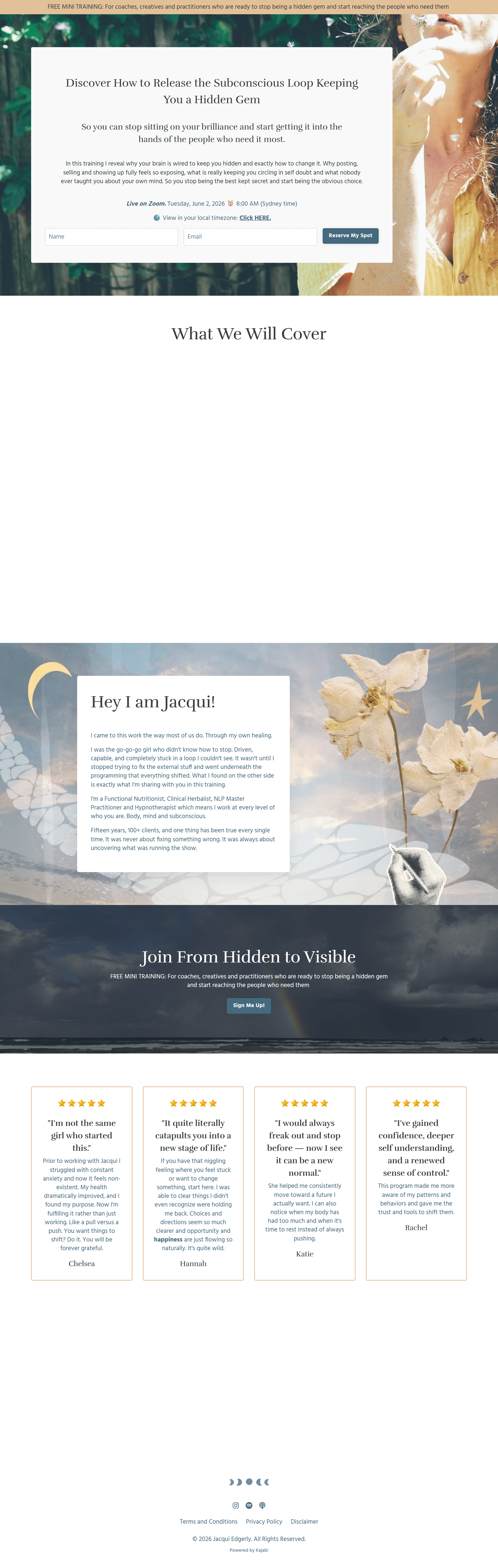 From Hidden to Visible Training