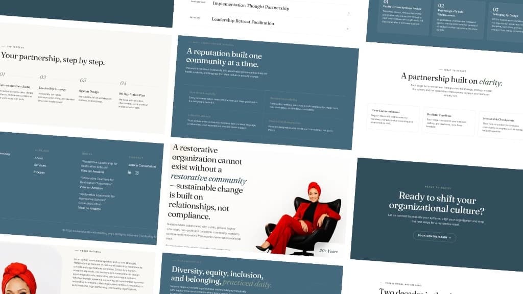 Evolve Educational Consulting website design showcase for Natasha Malik